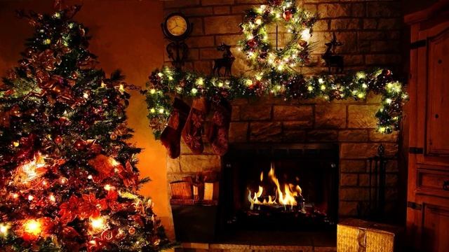 новый год - релакс. рождественская музыка у камина смотреть онлайн