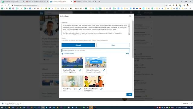 Как добавить видео себе в портфолио Linkedin с компьютера смотреть онлайн