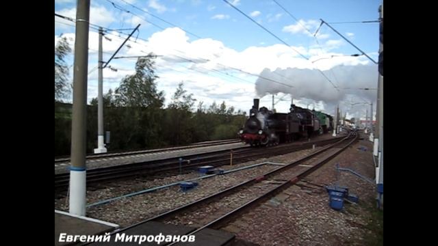 Паровозы на выставке посвящённой 175-летию железным дорогам России. смотреть онлайн