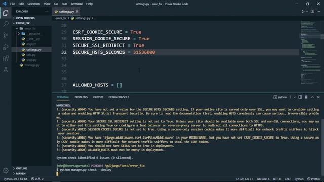 Django check deploy смотреть онлайн