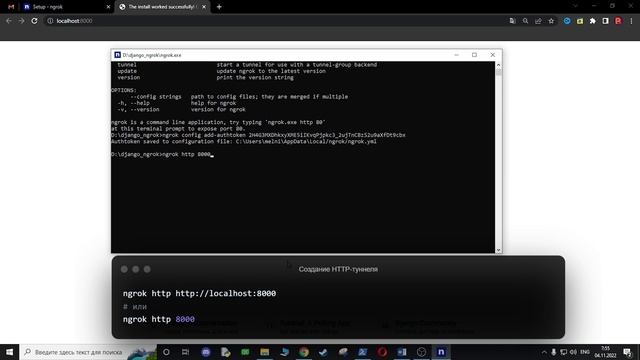 Как Сделать Локальный Django Сайт Доступным В Интернете | Туннели Ngrok