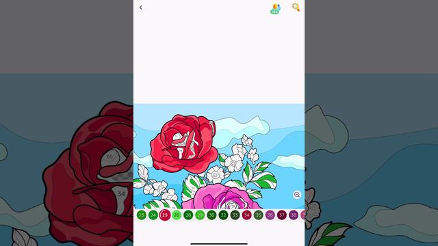 Hey Color app Paint by Numbers Red Pink Roses #colorwithme #relaxing #coloring #book #video #spring смотреть онлайн