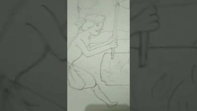 How to draw a man cutting wood ll Figure drawing ll Easy and simple drawing ll смотреть онлайн