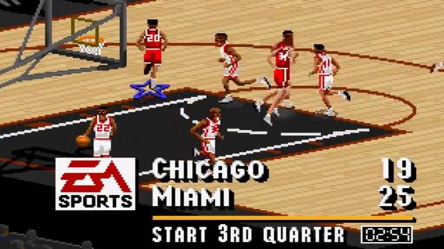 NBA Live '95 (SNES) Chicago Bulls vs Miami Heat смотреть онлайн
