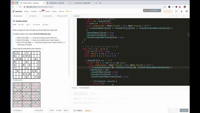 leetCode #37 Sudoku Solver(BackTracking) | JSer - algorithm and JavaScript смотреть онлайн