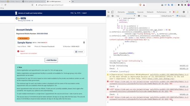 How to find Slots using cowin_schedule_v3.js смотреть онлайн