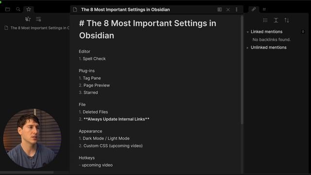 Obsidian For Beginners: 8 Key Settings (3/6) — How To Use The Obsidian App For Notes