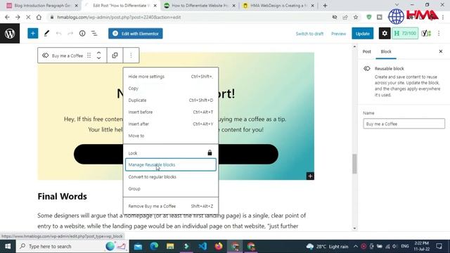 How to Create Reusable Blocks in WordPress Block Editor | WordPress Blog Post Editor смотреть онлайн