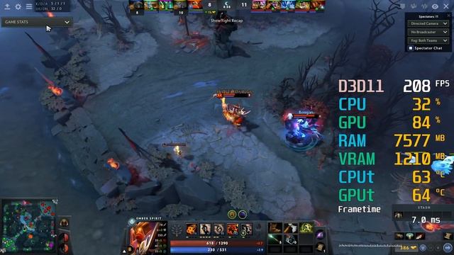 GeForce GTX 1060 6GB -- Intel Core i5-11600K -- Dota 2 FPS Test i5-11600KF