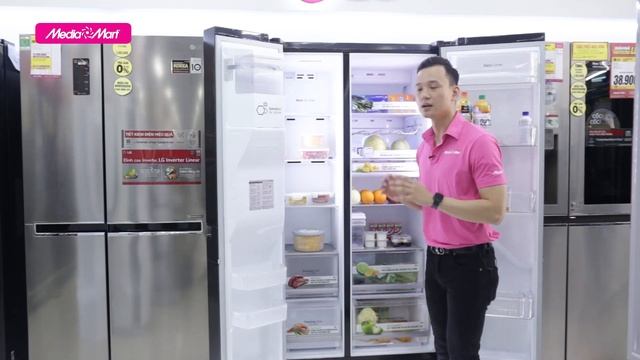 Tủ lạnh LG Side by side 601L: Đựng nhiều gấp đôi tươi lâu gấp bội (GR-D247MC) - Điện máy MediaMart смотреть онлайн