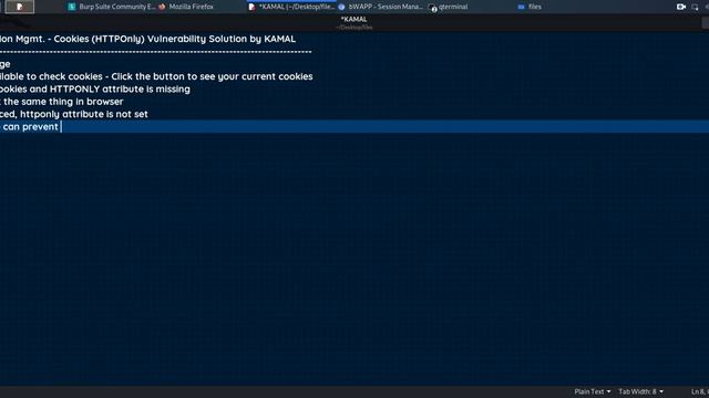 BWapp : Session Mgmt. - Cookies (HTTPOnly) Vulnerability Solution (LOW Security)