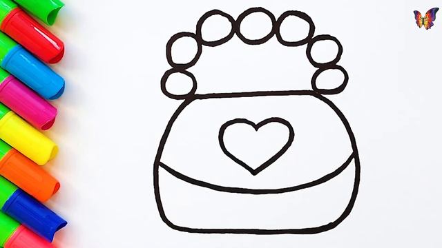 Нарисуем сумочку для девочки. Простые рисунки для детей смотреть онлайн