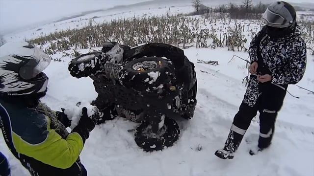 Подрыв колеса в поле!!! Yamaha гризли погнули диск!!! смотреть онлайн