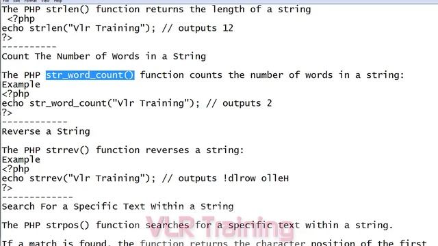 PHP String Functions In Telugu 09-vlr training смотреть онлайн