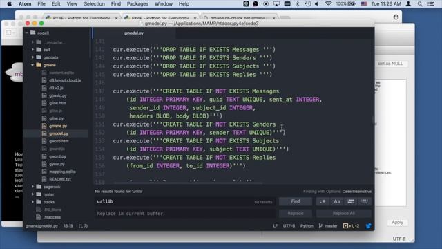 Python - Code Sample, Gmane Data Modeling - 10 Minutes Videos 080 смотреть онлайн