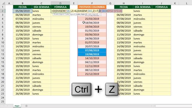 FORMATO CONDICIONAL Para Festivos Y Fines De Semana - 2 Métodos