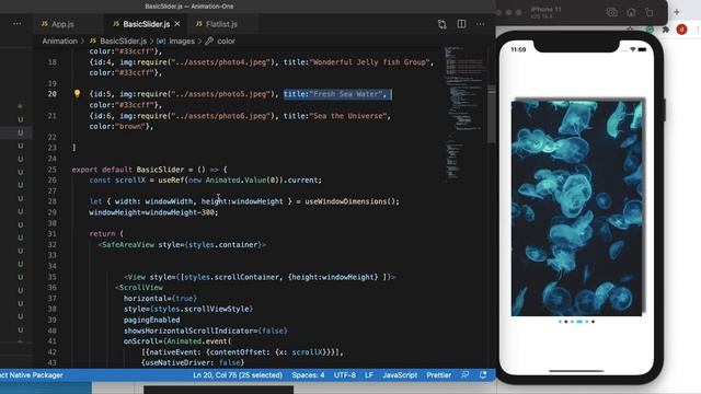React Native Horizontal Scrollview Image, Text, Carousel Indictor Animation | 3D view | Part 9 смотреть онлайн