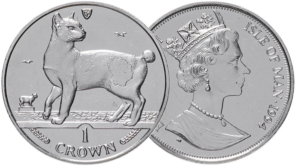 1 крона Острова Мэн 1994 года. Японский бобтейл. смотреть онлайн