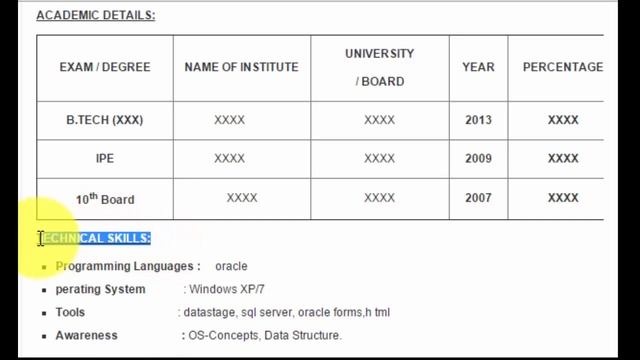 Oracle Developer Sample Resume Tips CV Format смотреть онлайн