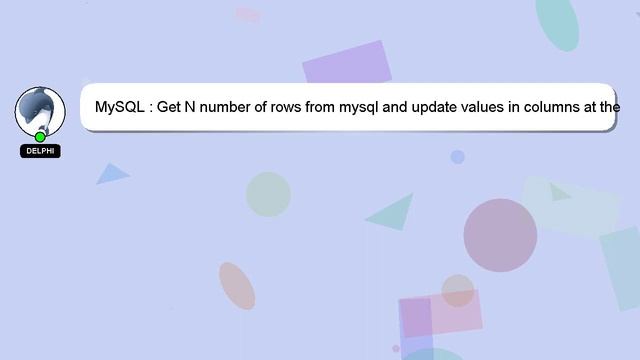 MySQL : Get N number of rows from mysql and update values in columns at the same time смотреть онлайн