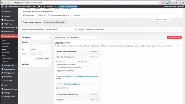 Как добавить nofollow к ссылкам в меню WordPress смотреть онлайн