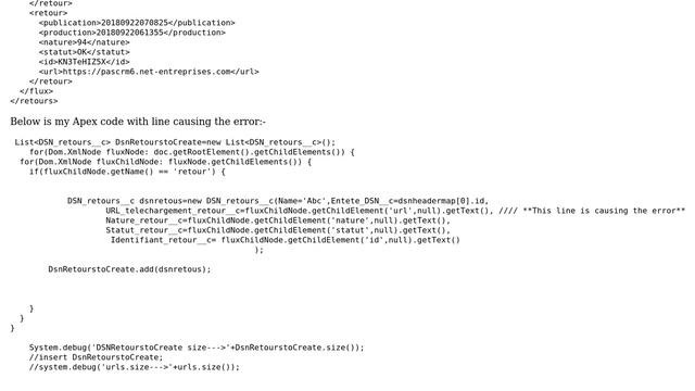 System.NullPointerException: Attempt to de-reference a null object Error while parsing XML response смотреть онлайн