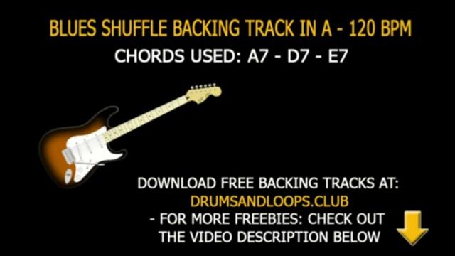 Blues shuffle backing track in A -120 bpm. смотреть онлайн