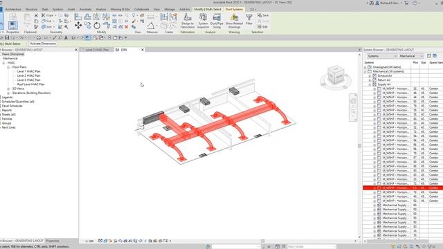 REVIT MEP 2020 - STEP BY STEP TUTORIAL 17 - HOW TO GENERATE HVAC LAYOUT смотреть онлайн