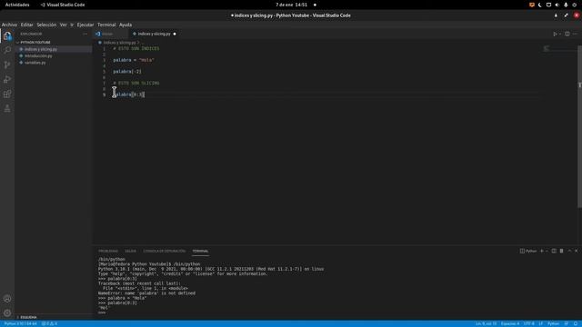 CURSO DE PYTHON - Cómo Utilizar los ÍNDICES y SLICING en PYTHON ? смотреть онлайн