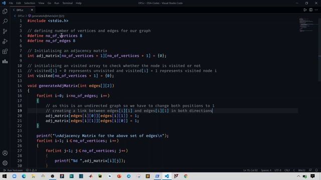Depth First Search | DFS for Graphs | With Code in C | Full Explanation смотреть онлайн