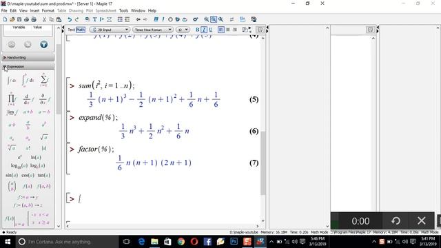 Summation and Product in Maple смотреть онлайн