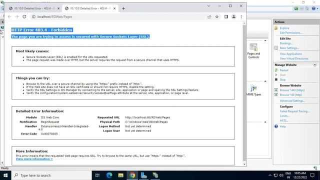 HTTP Error 403.4 - ForbiddenThe page you are trying to access is secured with Secure Sockets смотреть онлайн