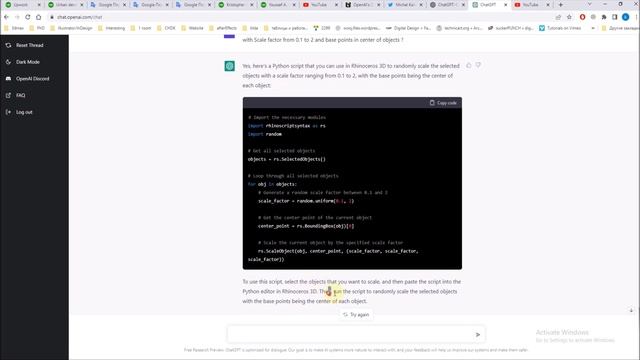 ChatGPT AI to Rhinoceros Python script смотреть онлайн