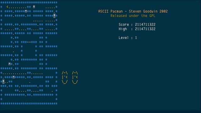 ASCII Pacman смотреть онлайн