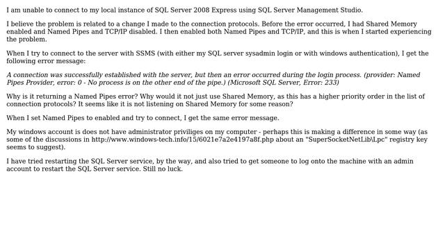 DevOps & SysAdmins: Can t connect to SQL Server 2008 - looks like Shared Memory issue смотреть онлайн
