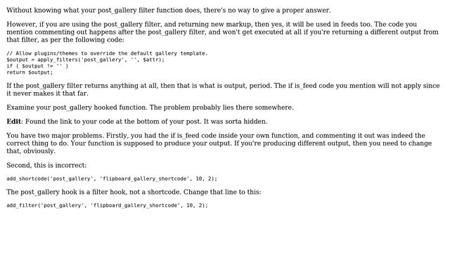 Wordpress: WordPress gallery 'post_gallery' filter doesn't work with feeds? (3 Solutions!!) смотреть онлайн