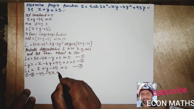 Maximize Profit function Subject to Constraint using Lagrange's Multiplier Example #NTA #ECONOMICS смотреть онлайн