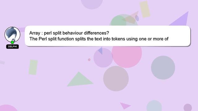 Array : perl split behaviour differences? смотреть онлайн