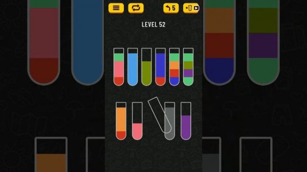 Water Sort Puzzle Level 52 Уровень 52 Водная сортировка головоломка