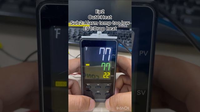 Ep2 : Set temp control OMRON E5EC,E5CC (Out1:Heat)(Sub1:Alarm temp too low)(EV1:switch drop heat) смотреть онлайн