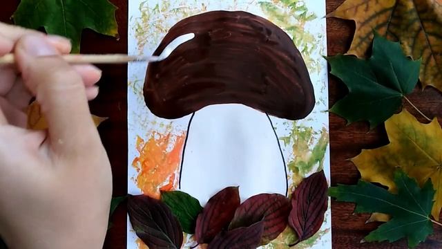 Как нарисовать грибы. Осенняя аппликация для детей смотреть онлайн