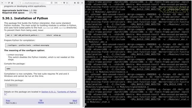 LFS on an Intel i486 Episode 55 - 5.30. Python-3.7.2 смотреть онлайн