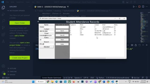 SimpleGUI Attendance System - Python Project смотреть онлайн