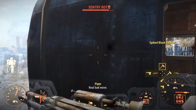 Killing a Sentry Bot with T-45 Power Armor смотреть онлайн