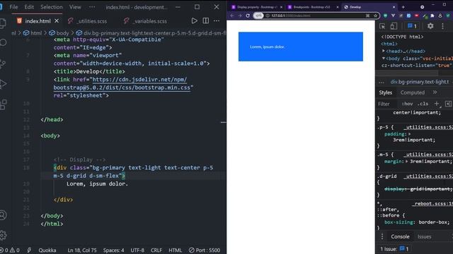 Bootstrap 5 Course - using display utilities & breakpoints смотреть онлайн