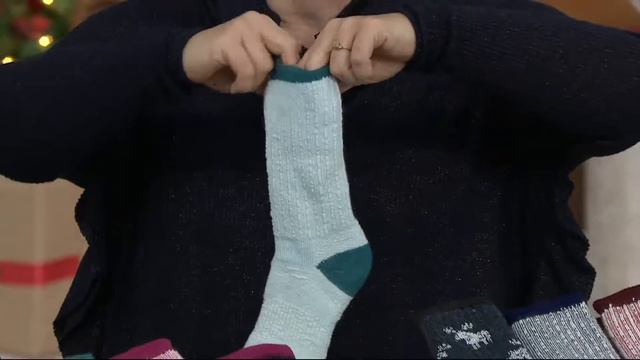 Catawba Set of 4 Merino Wool Blend Socks with Gift Box on QVC смотреть онлайн