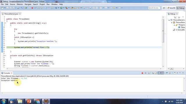 throws keyword | Java Exception handling смотреть онлайн