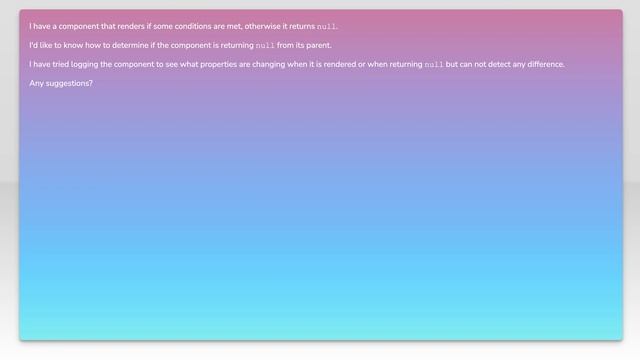 Determine if react component is null смотреть онлайн