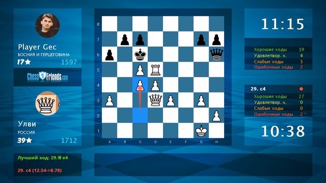Chess Game Analysis: Улви - Player Gec : 1-0 (By ChessFriends.com) смотреть онлайн