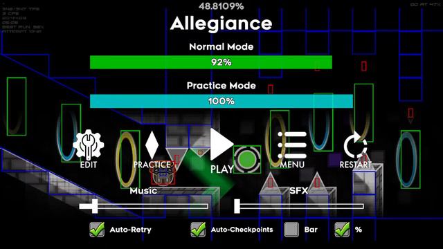 ALLEGIANCE 92% (req on (NO XL LEVELS!!)) (rus) | GEOMETRY DASH смотреть онлайн